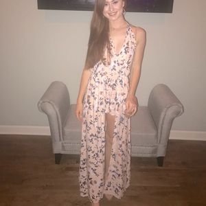 Floral Romper with Skirt